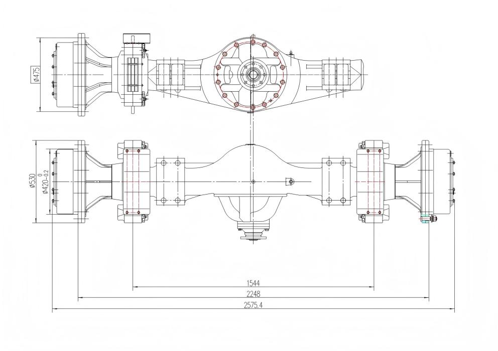 Eixo do carregador elétrico de 5 toneladas