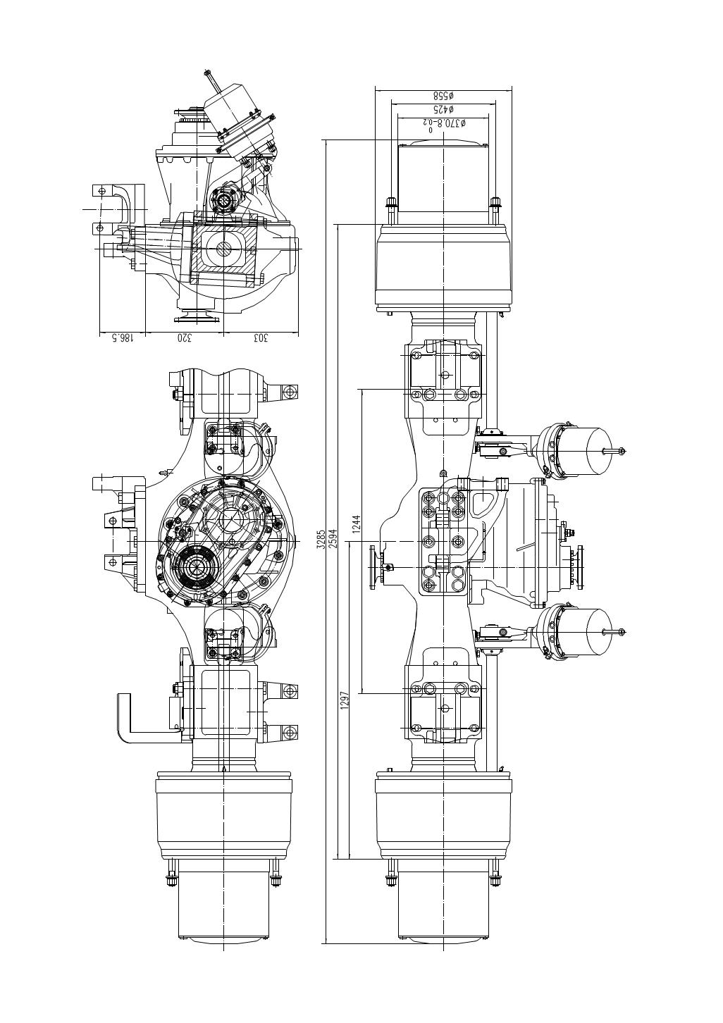 Essieu conducteur du camion minier de 40 tonnes