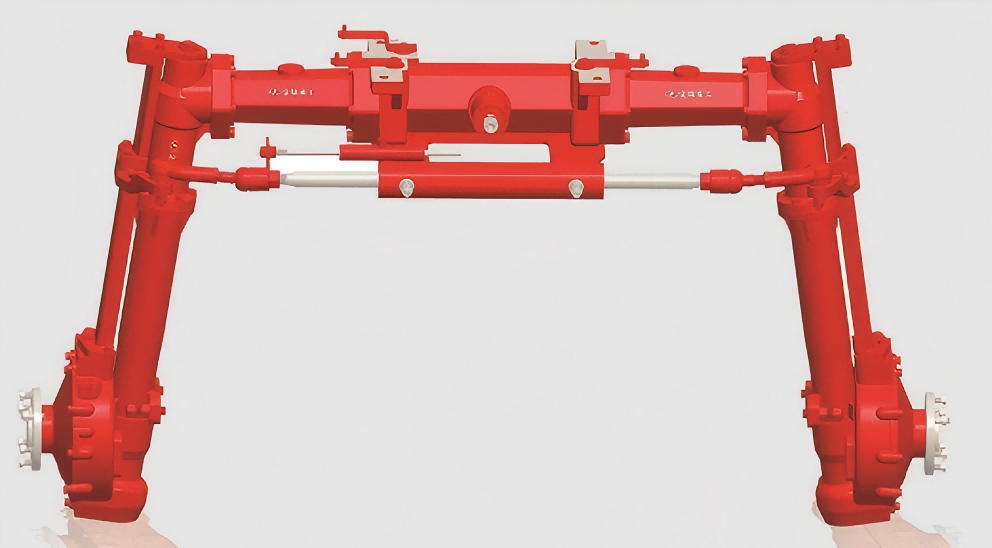 Pulverização do eixo de tracção traseiro da locomotiva