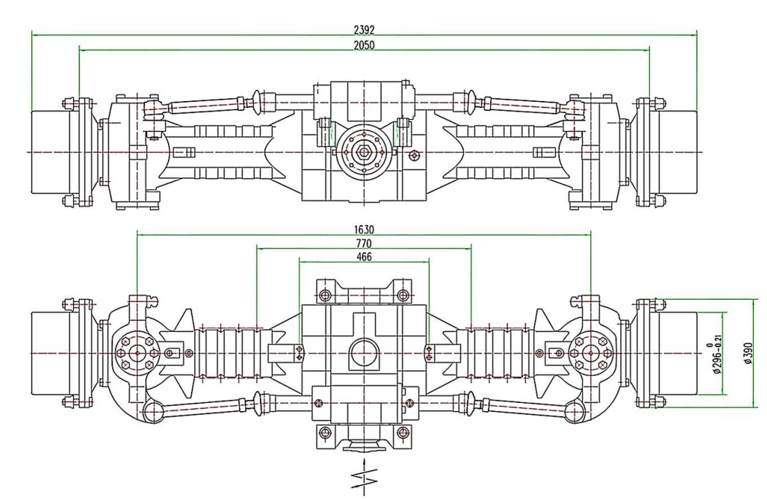 Wheeled Wet Spraying Machine Drive Axle