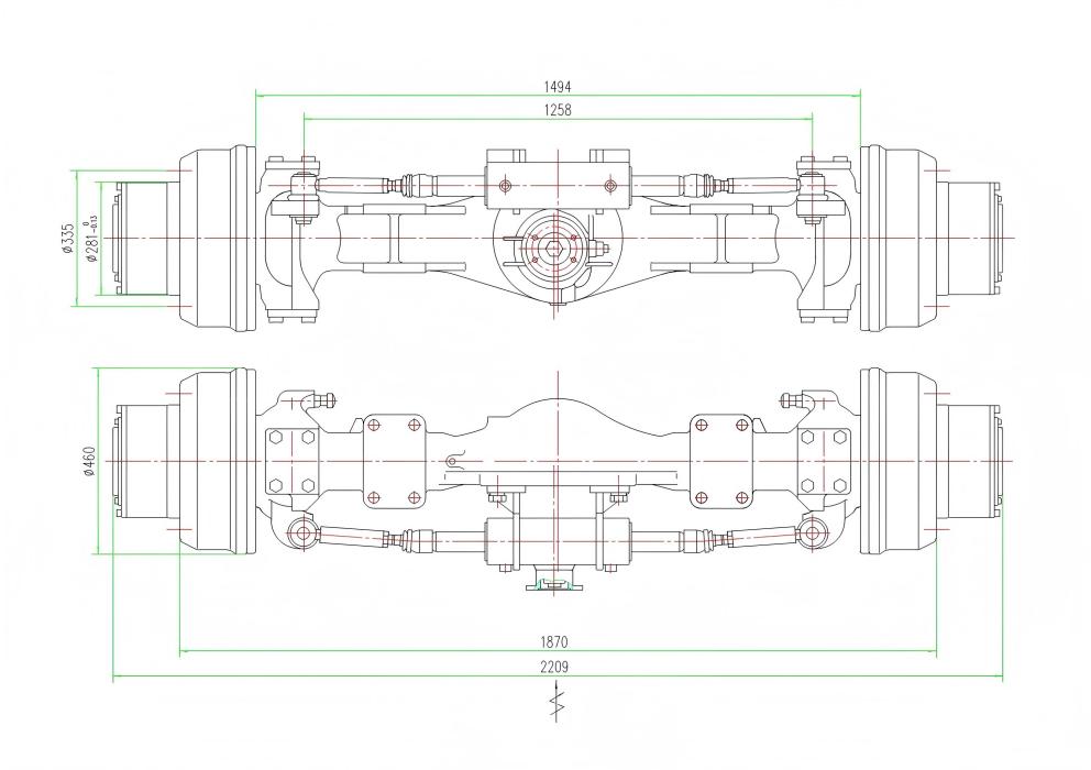 Ведущая ось колесного экскаватора 12 тонн