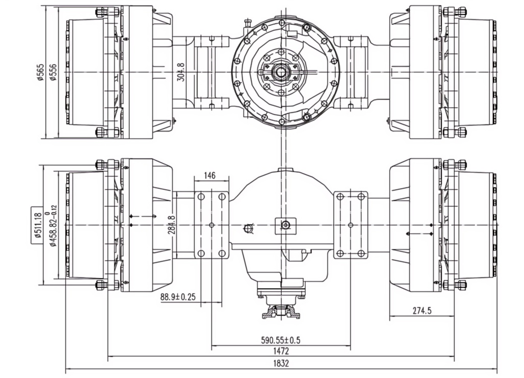  Underground Scraper Drive Axle