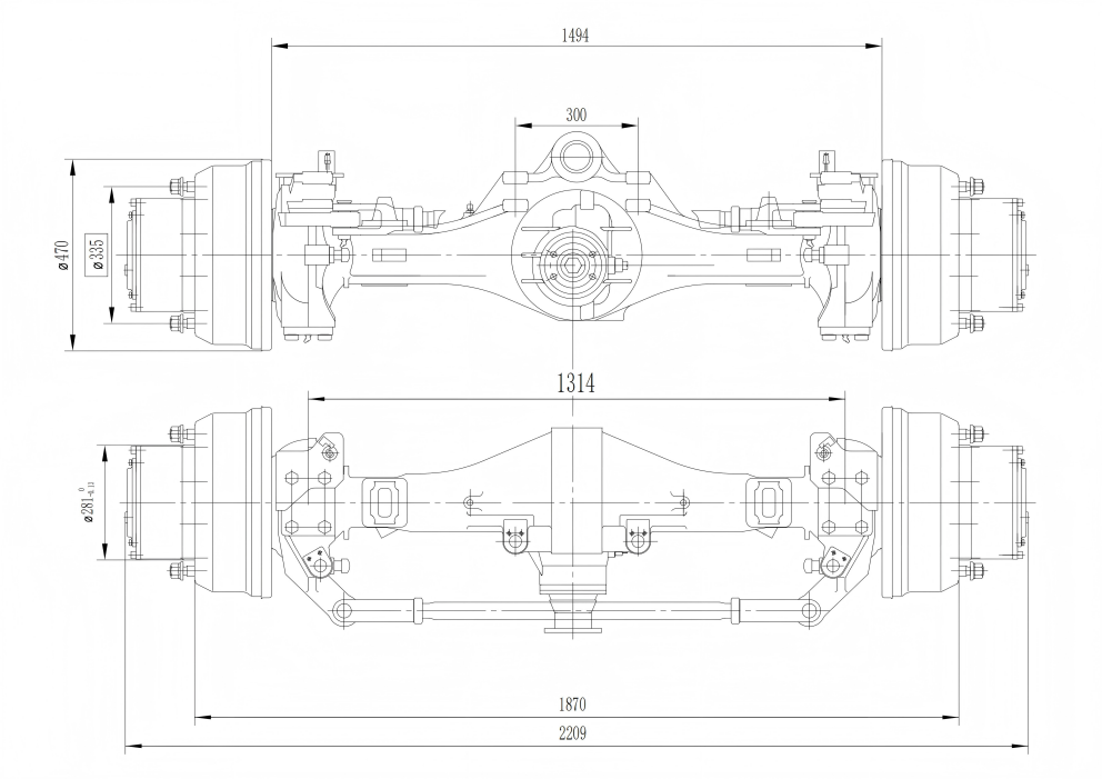10 Ton Tekerlekli Ekskavatör Aksı