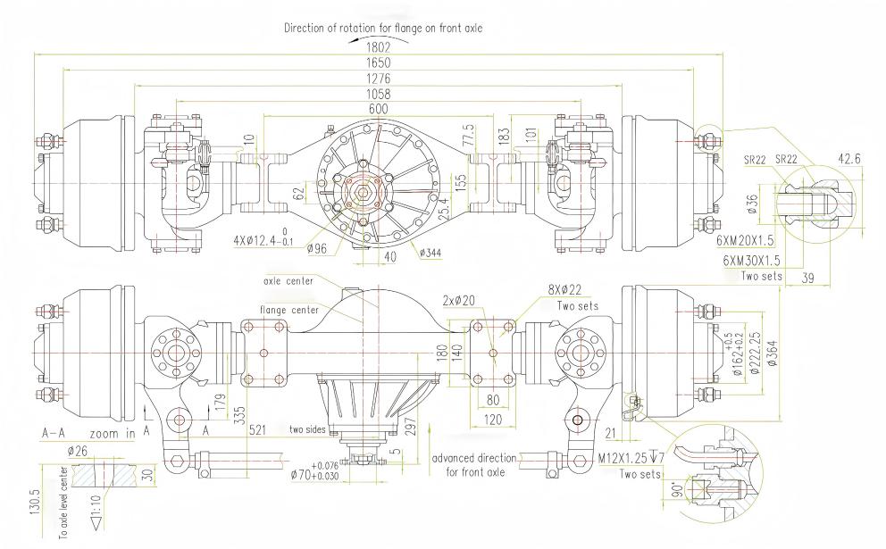 Essieu directeur de 6,5 tonnes